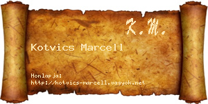 Kotvics Marcell névjegykártya